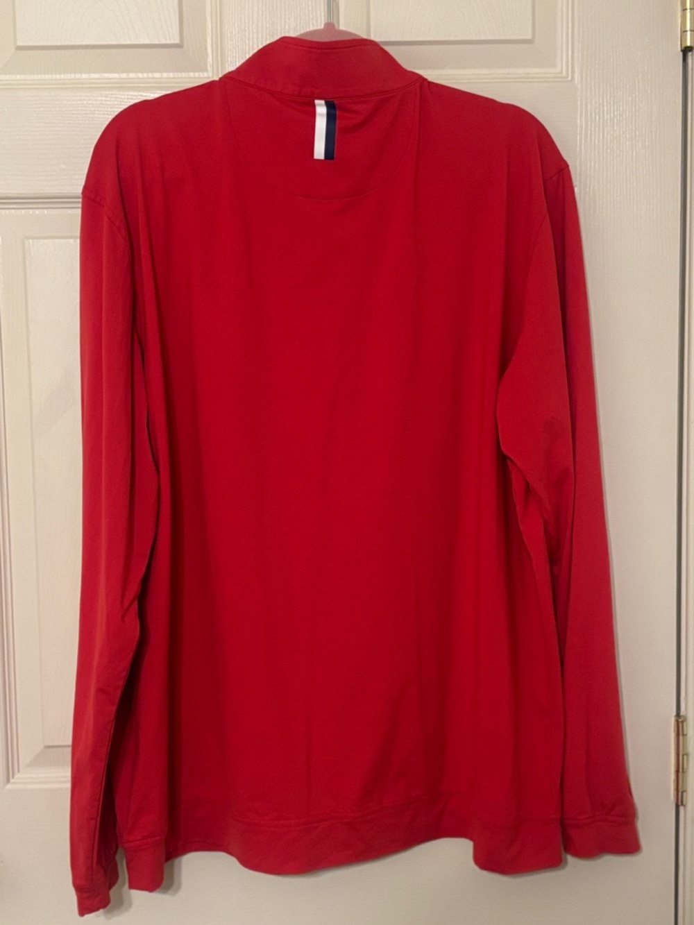 Rhoback Red Quarter-Zip Pullover with Navy Trim XXL - Picture 4 of 4